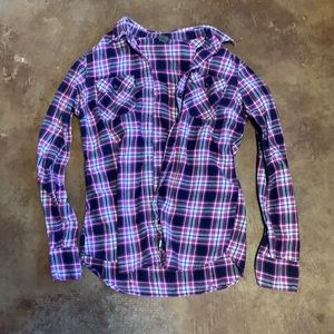 Eddie Bauer purple flannel shirt